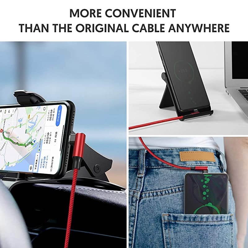 Micro USB Cable 90 Degree Right Angle 3 Pack 10FT Fast Charging Cable Quick Charger  High Speed Android Charging Cords for Galaxy S7 S6 J8 J7 Note 5KindleLGPS4Camera Red