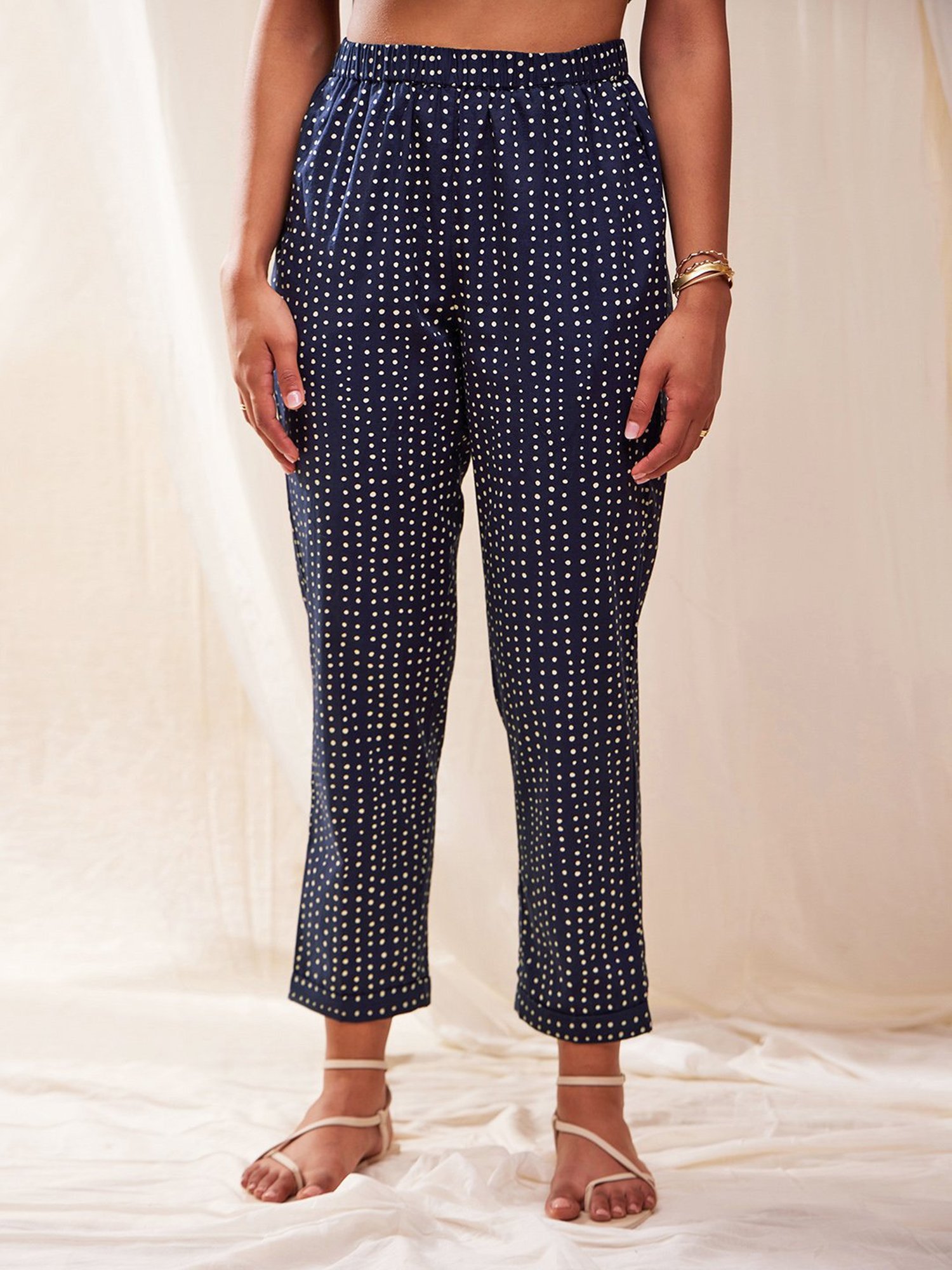 Pink Fort Blue Printed Kurta Pant Set