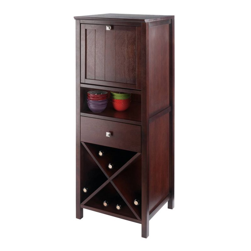 Brooke Cupboard Drop Down Door and Drawer Walnut - Winsome