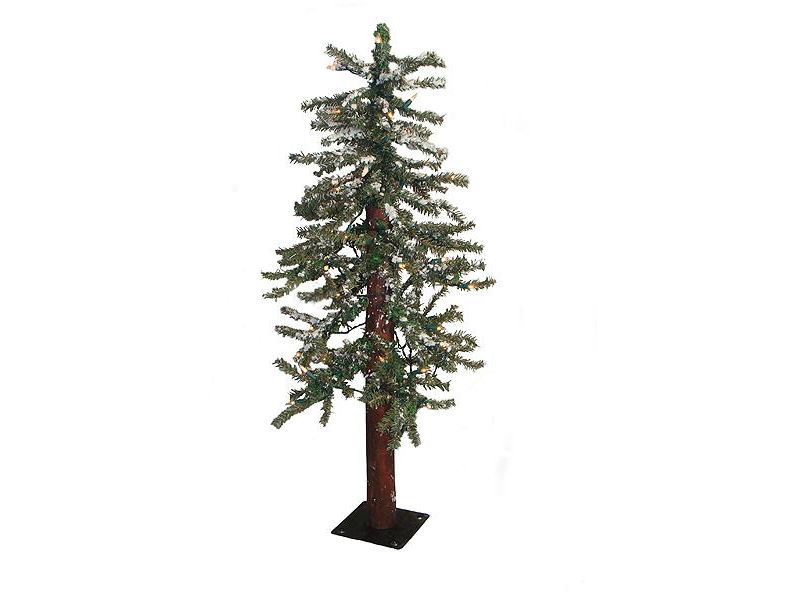Darice 4' Pre-Lit Slim Snowy Flocked Alpine Artificial Christmas Tree - Clear Lights