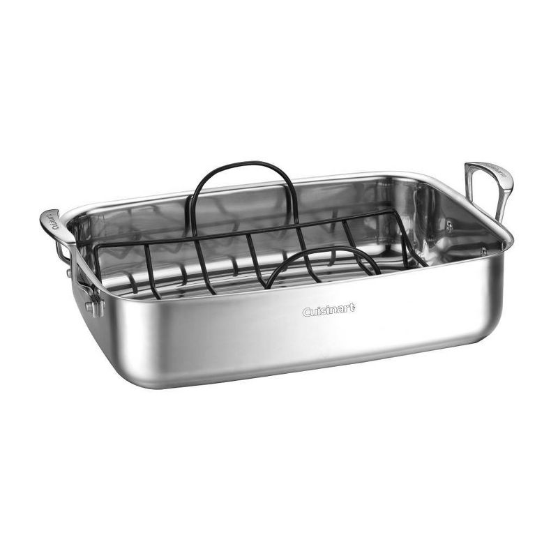 T-fal Simply Cook Nonstick Cookware, Roaster with Rack, 15", Gray