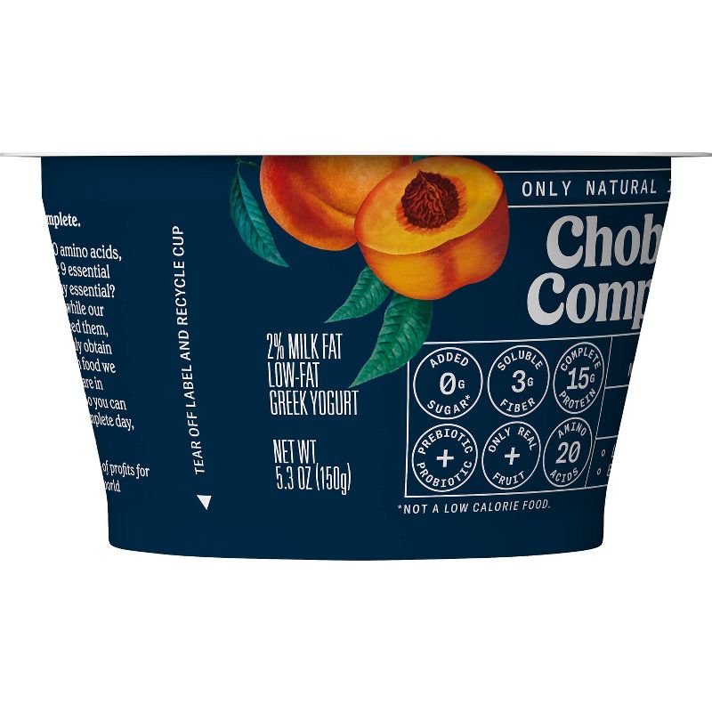Chobani Complete Peach Greek Yogurt - 5.3oz