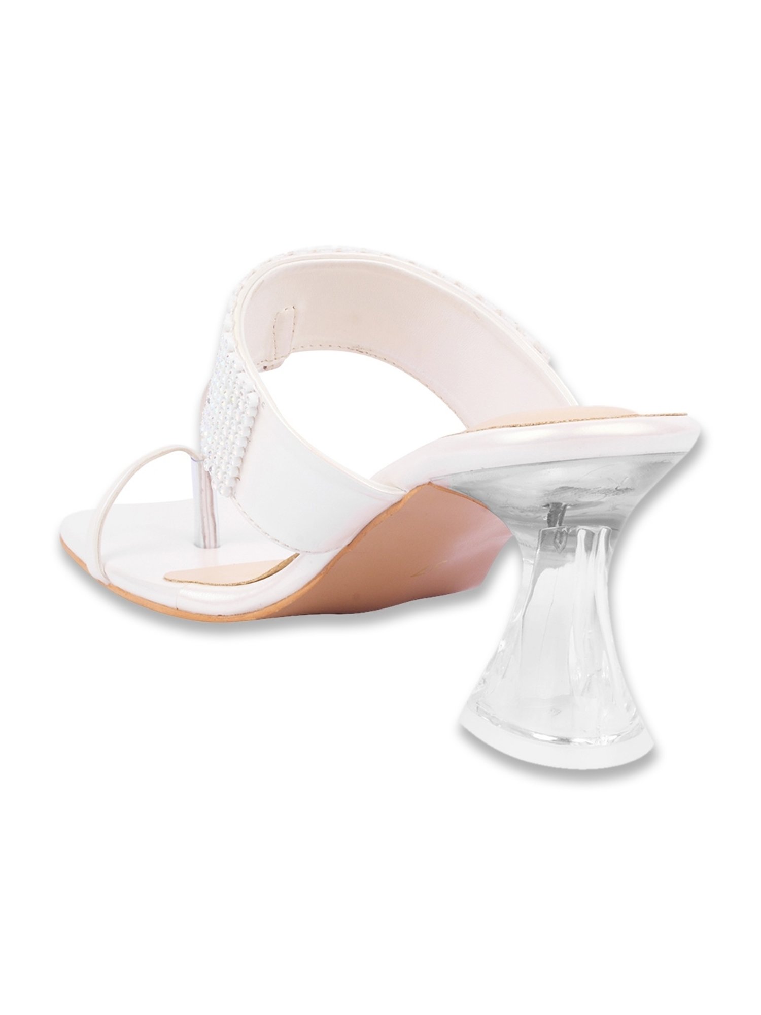 Shoetopia Women's White Toe Ring Sandals