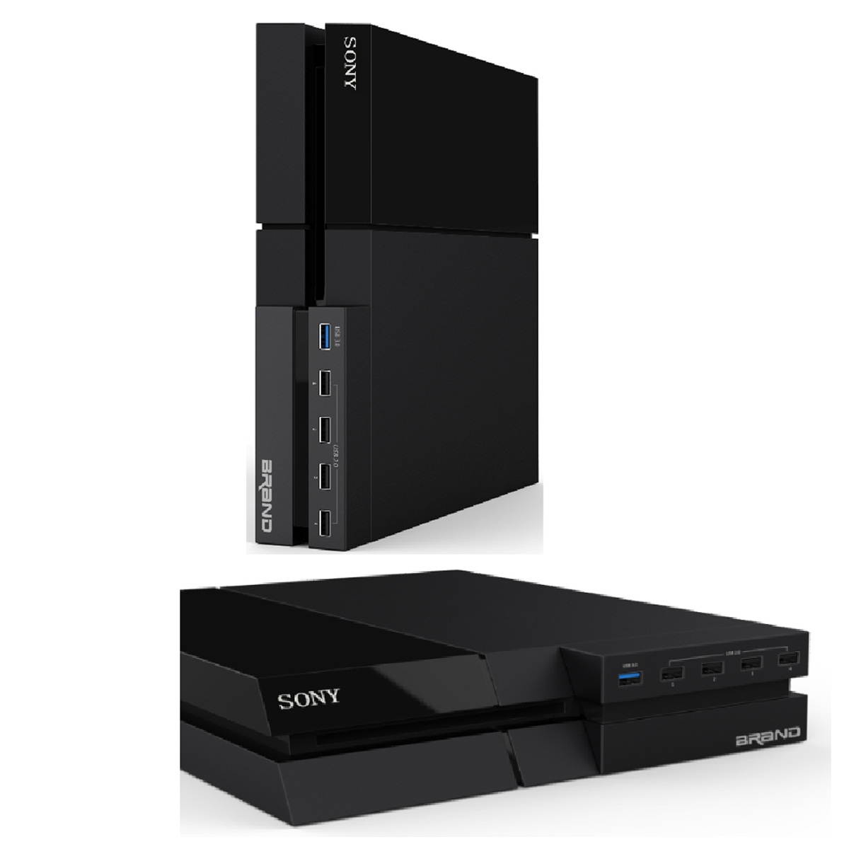 High Speed 5 Port USB Hub, USB Splitter Adapter for PS4 Controller