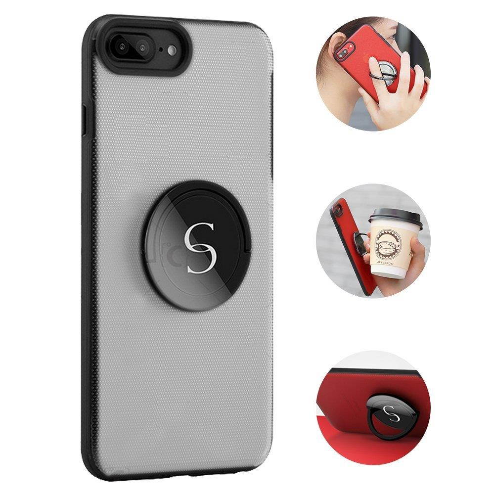 EIGIIS Creative Kickstand Phone Case Ring Holder Case Gyro Spinner Phone Case for iphone 7 (White)