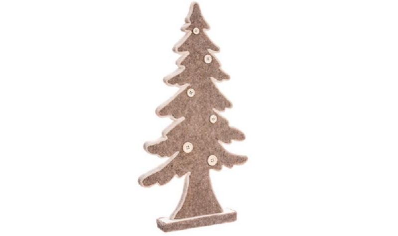 Allstate Floral 16.5" Brown Buttoned Christmas Tree Tabletop Decor