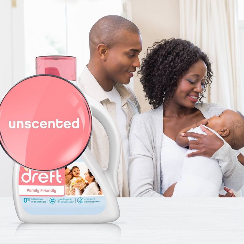 Dreft Family Friendly Unscented Laundry Detergent - 100 fl oz