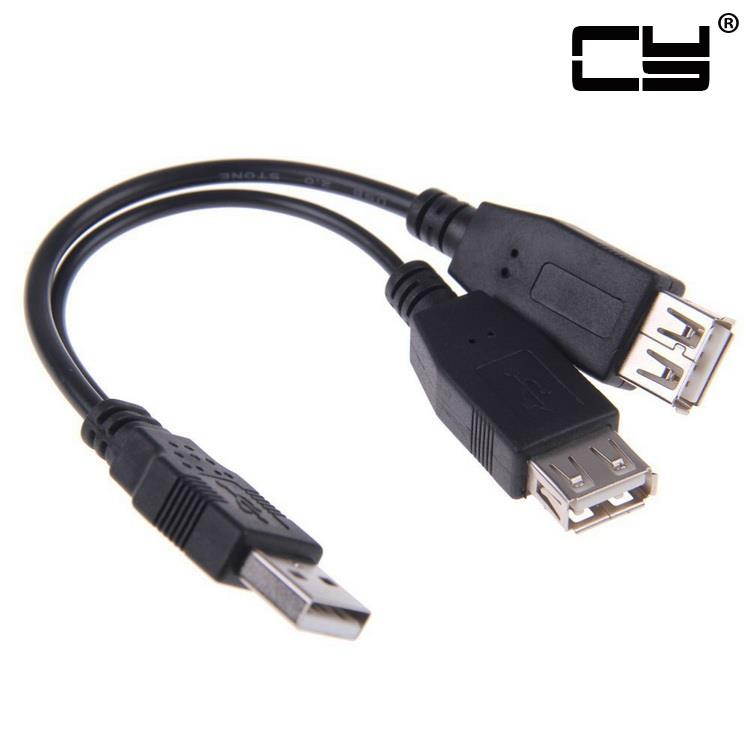 CHENYANG USB 2.0 A Male to Dual Data USB 2.0 A Female + Power Cable USB 2.0 A Female Extension Cable 20cm