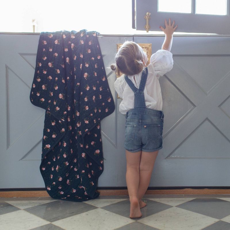 Little Unicorn 4-Layer Cotton Muslin Quilt - Midnight Rose