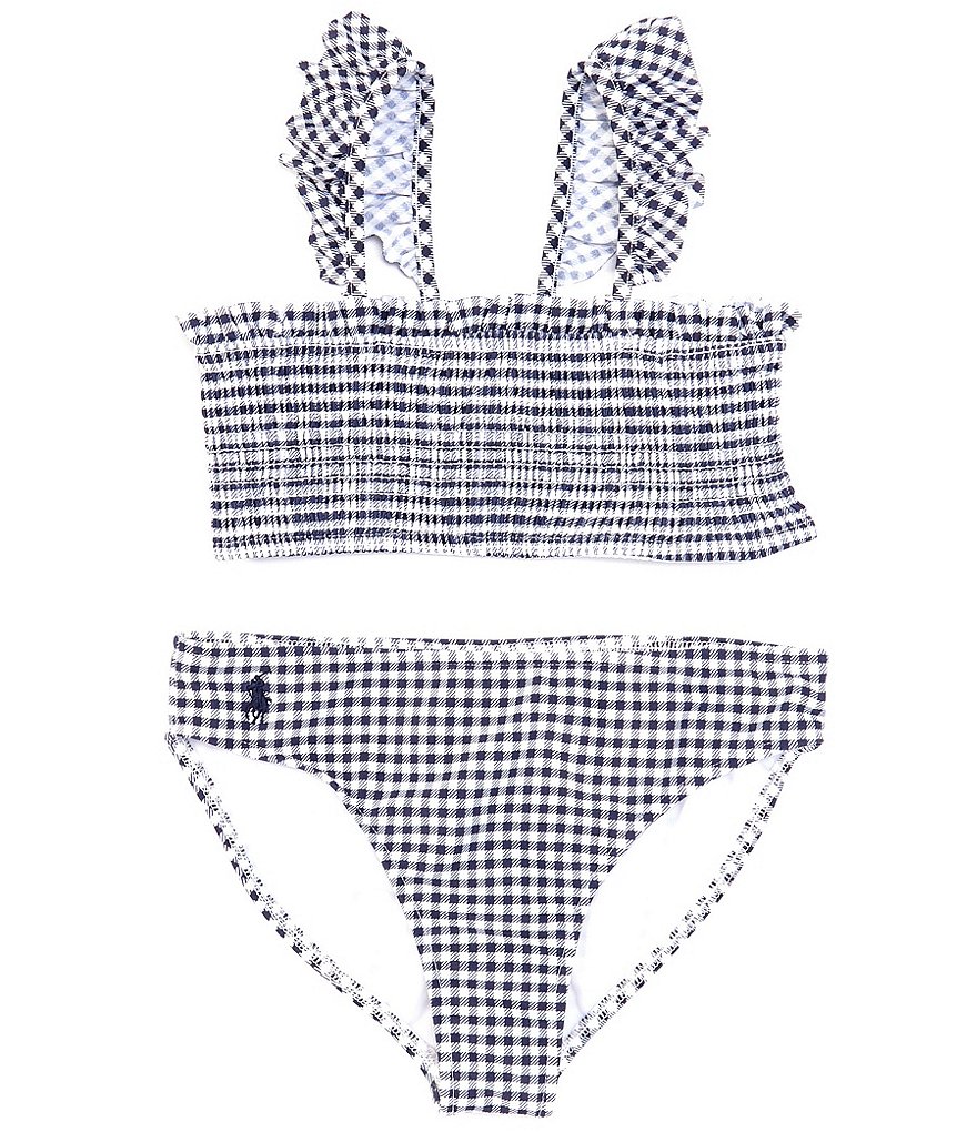 Polo Ralph Lauren Little Girls 5-6X Gingham Two-Piece Swimsuit