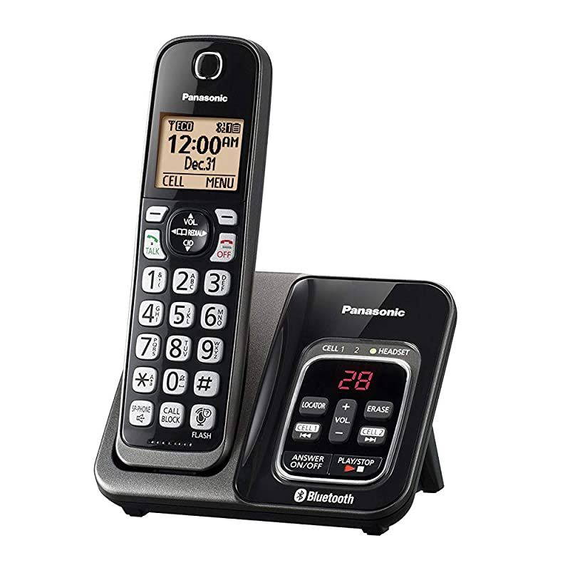KXTG833SK Link2Cell Bluetooth with Talking Caller ID 3 Handset Cordless Phone Renewed
