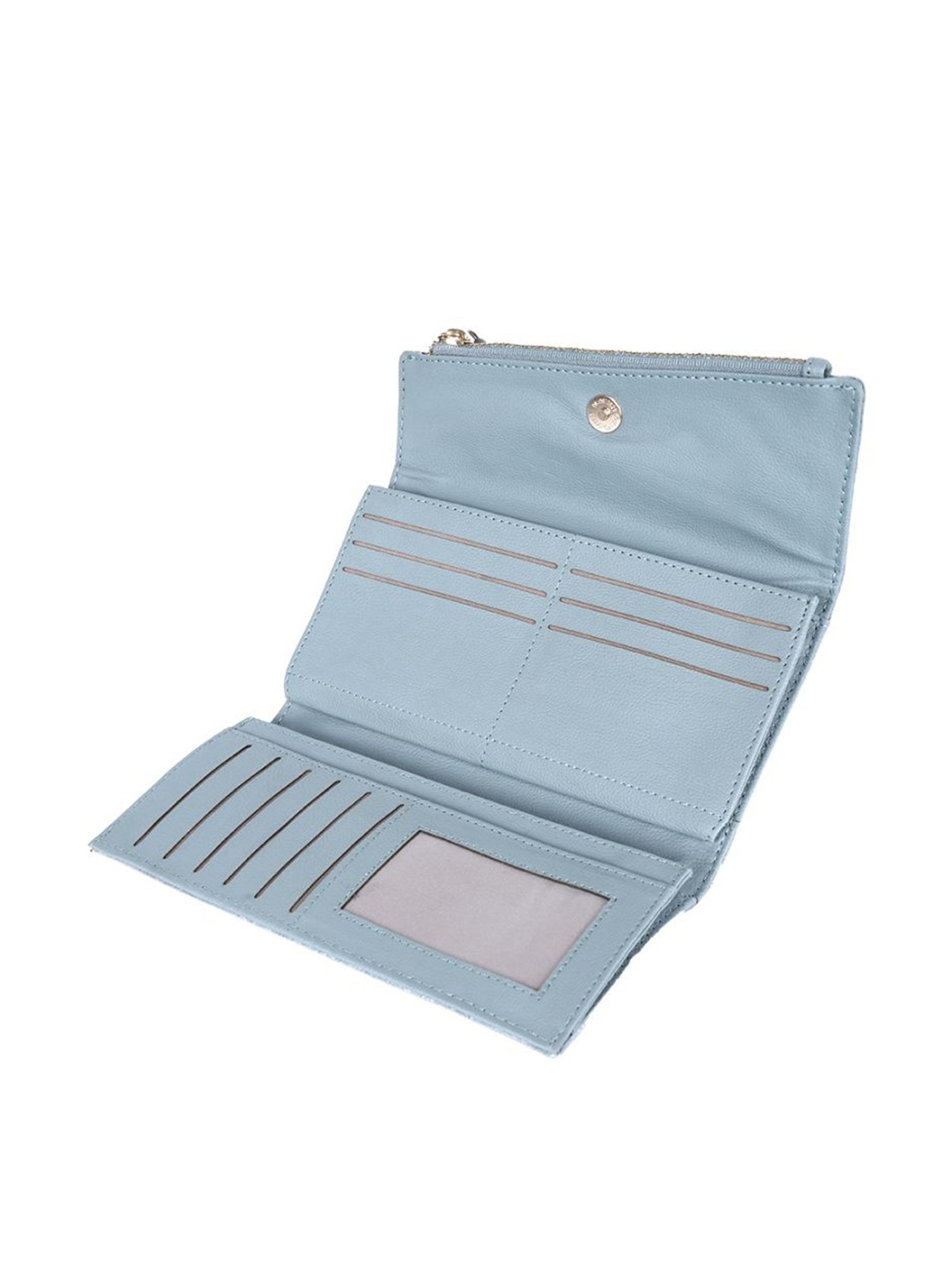 Baggit Blue Solid Tri-Fold Wallet for Women