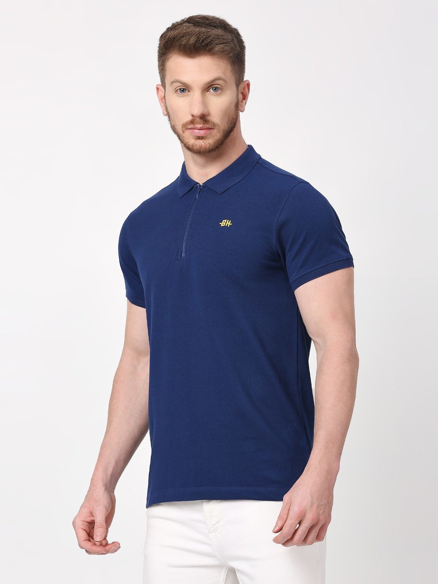 Being Human Dark Blue Regular Fit Polo T-Shirt