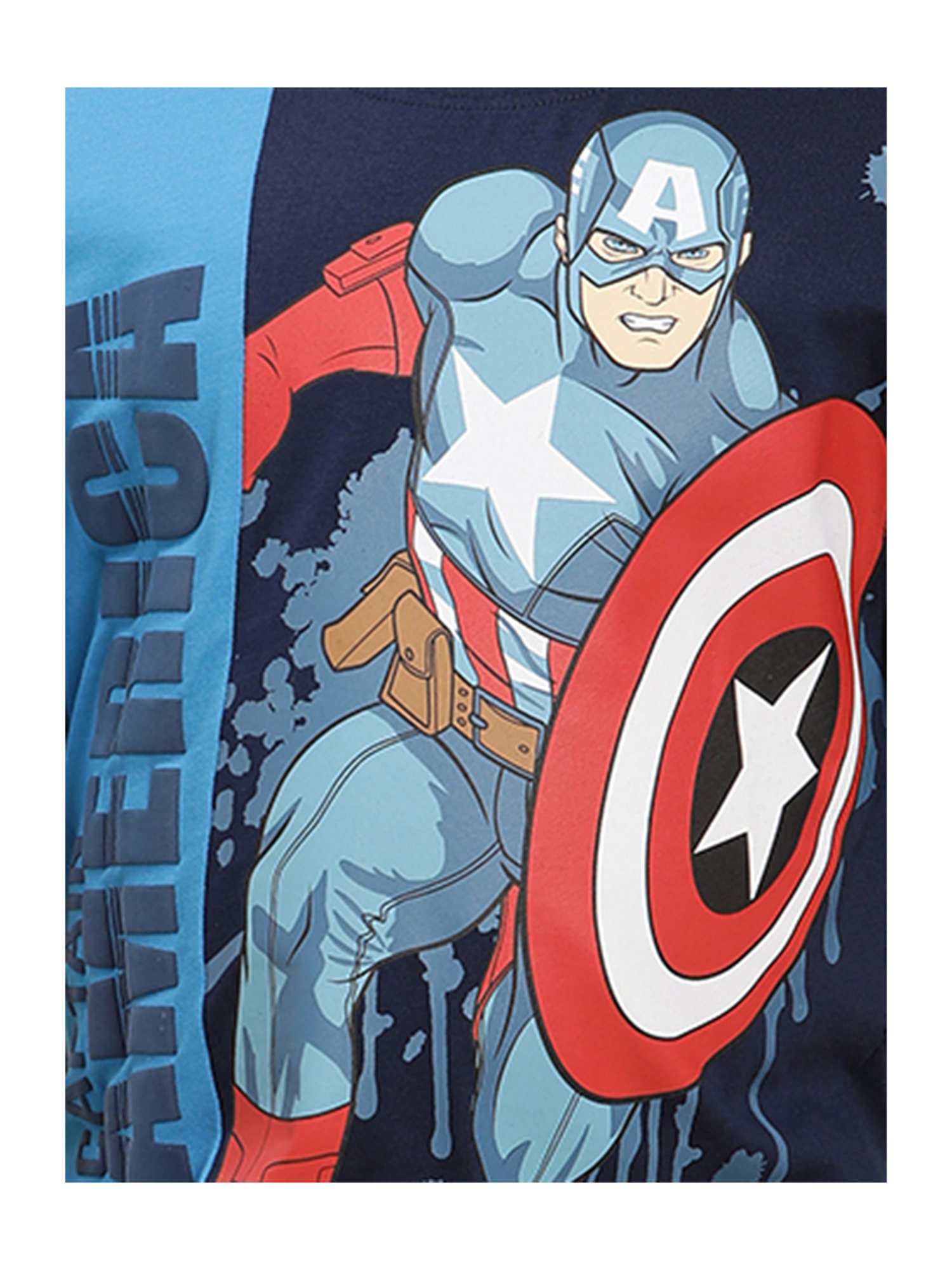 Kidsville Captain America Printed Regular Fit Multicolor T-Shirt For Boys