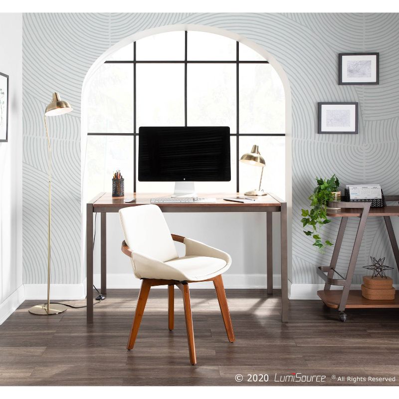 Metal Contemporary Darby Floor Lamp Black (Includes LED Light Bulb) - LumiSource