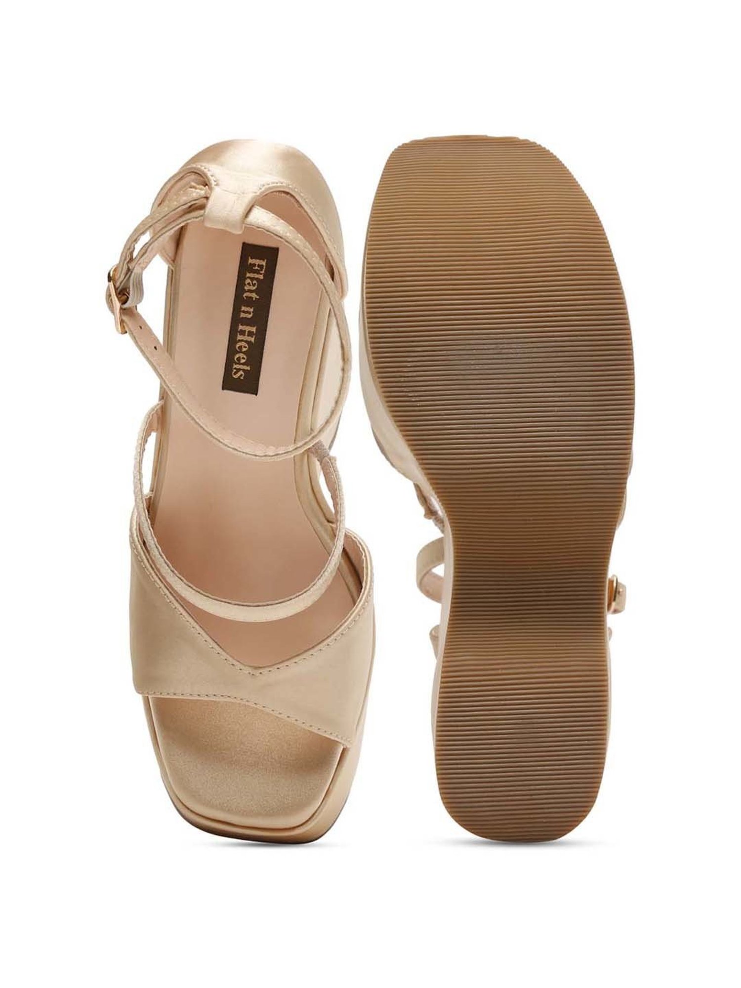 Flat N Heels Women's Golden Ankle Strap Sandals