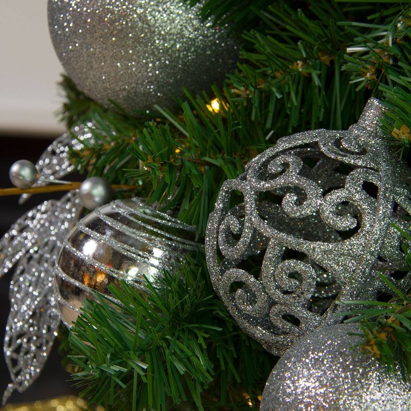 5.5ft Easy Treezy Pre-Lit LED Shimmering Frost Pre-Decorated & Easy Setup Artificial Christmas Tree