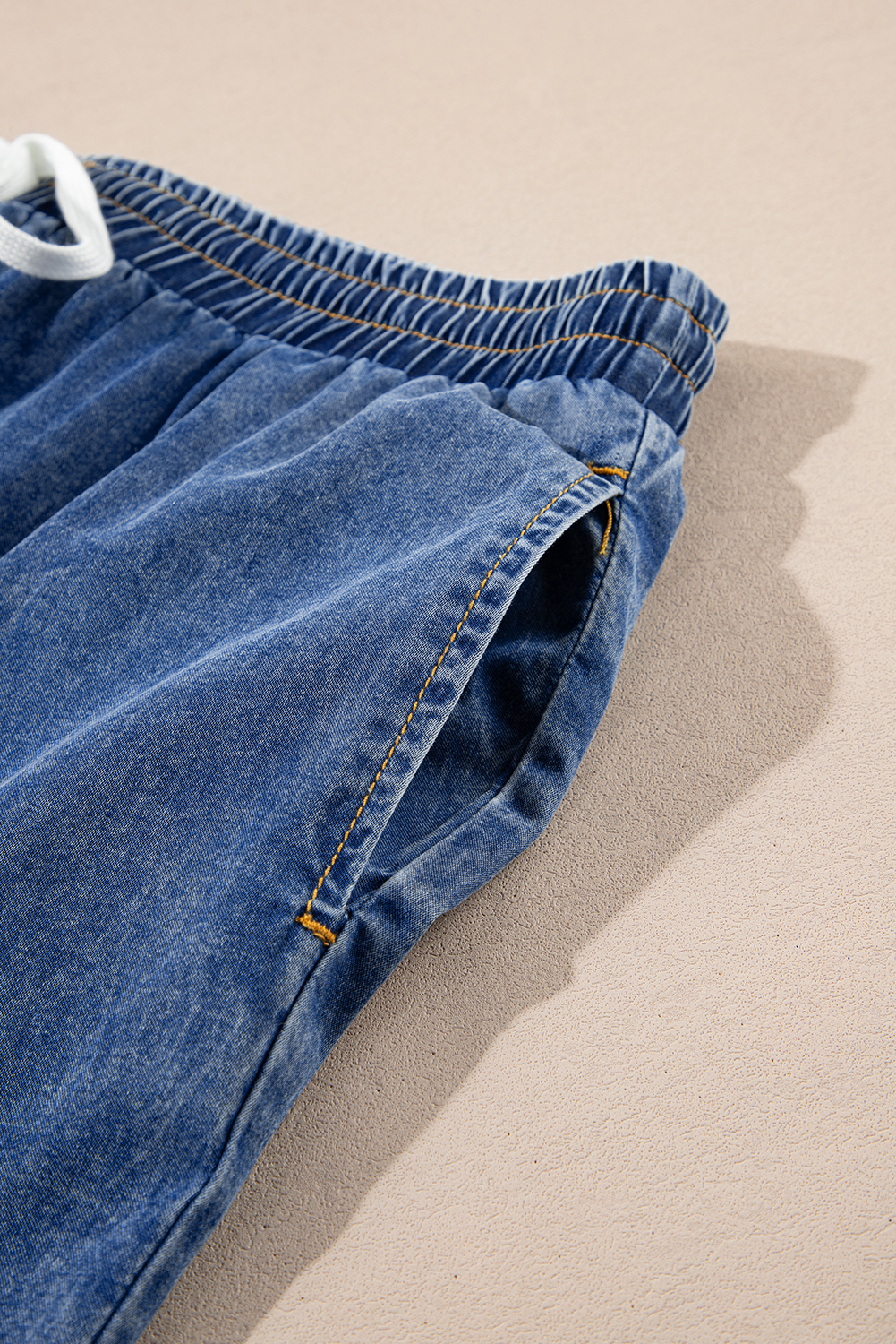 Dark Blue Plus Size Stitching Washed Flare Jeans