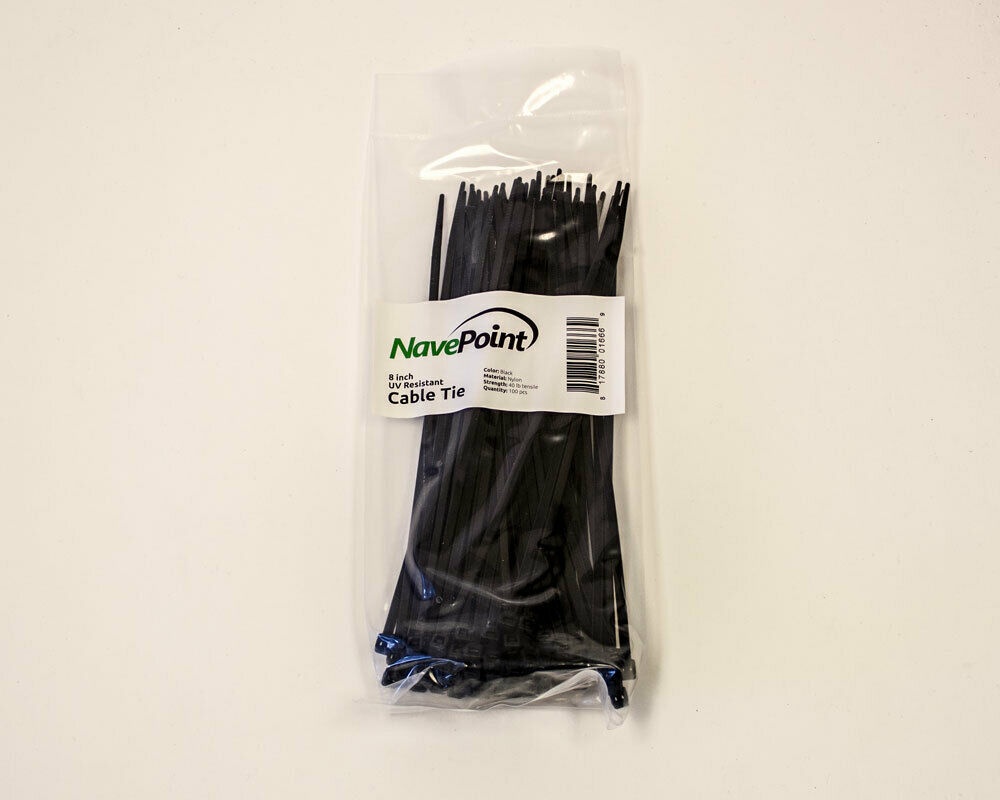 8 Inch Nylon UV Resistant Cable Wire Zip Tie 40 lbs - Black 500 Pack Lot Pcs Qty