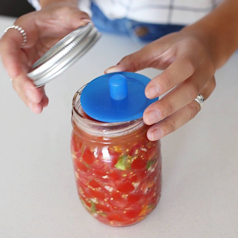 Grant Howard 51091 102 Ounce Classic Wide Mouthed Embossed Glass Mason Storage Jar Storage Container with Airtight Screw On Closing Lid