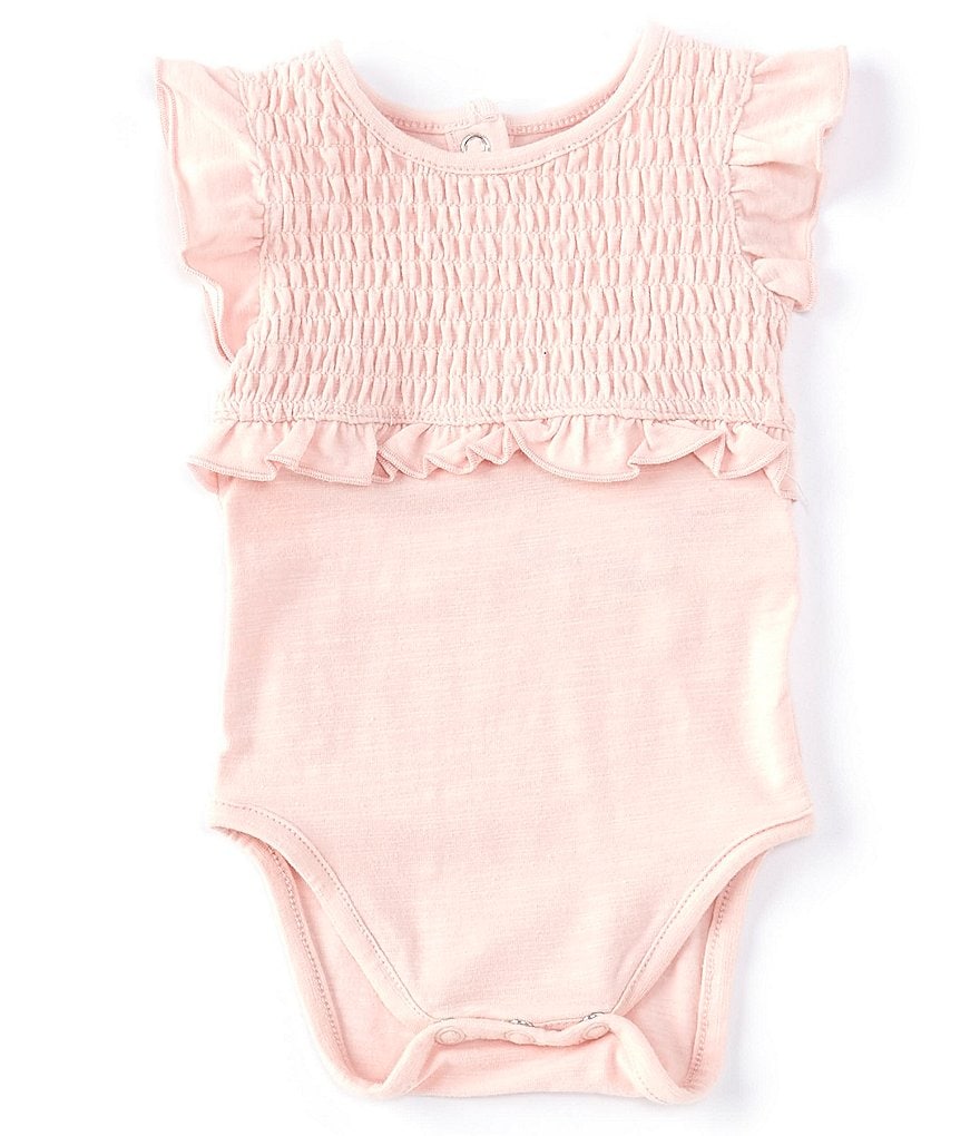 Chelsea & Violet Baby Girls Newborn-9 Months Flutter-Sleeve Smocked Bodysuit