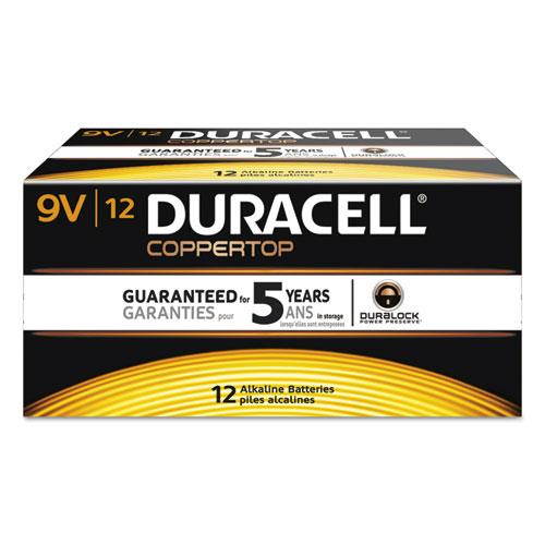 DURACELL MN1604BKD Duracell CopperTop 9V Alkaline Battery, 12 PK, 9VDC