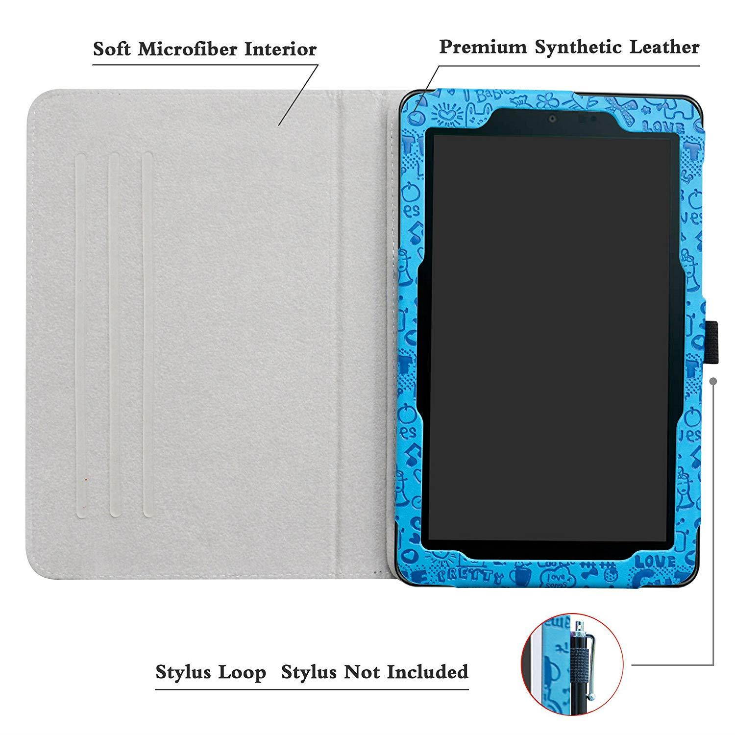 Sprint Slate 8" Tablet Rotating Case,Mama Mouth 360 Degree Rotary Stand with Cute Cover for 8" Sprint Slate 8 (AQT80) / Sprint Slate 8 Plus Android Tablet,Blue
