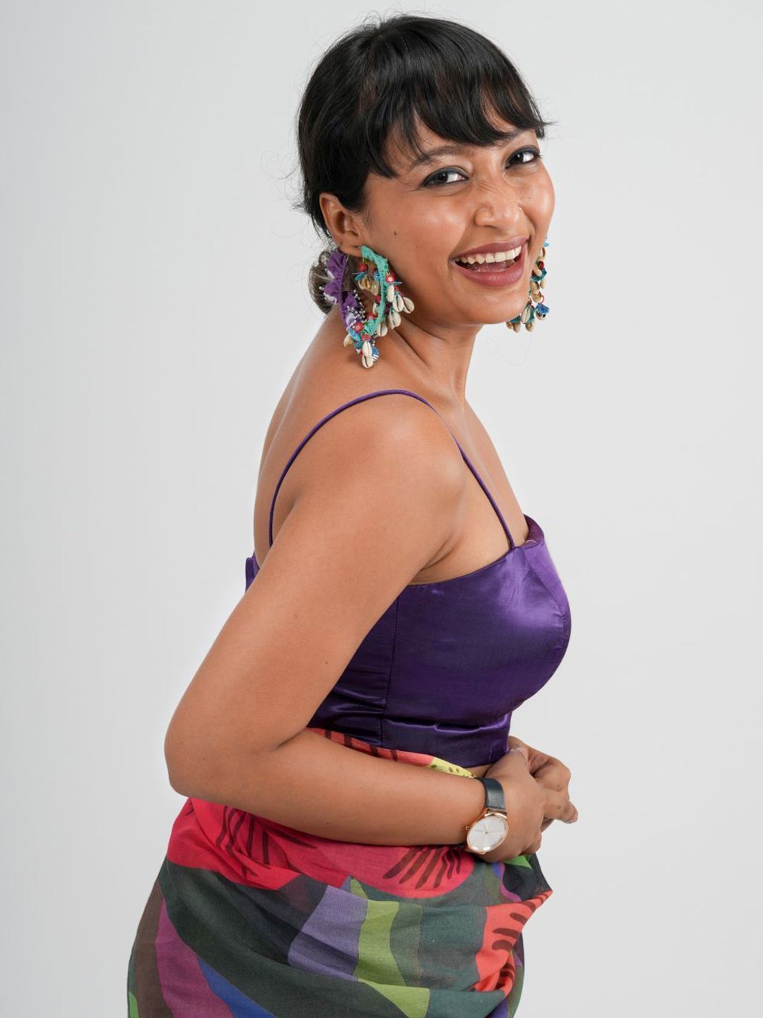 Suta Purple Sleeveless Blouse