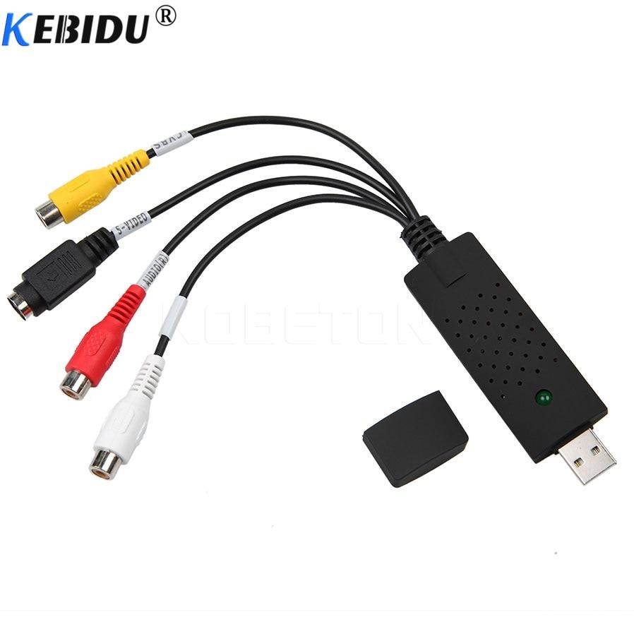 kebidu USB 2.0 Easy to Cap Video for TV DVD VHS DVR Capture Adapter Easier to Cap USB Video Capture Card Device support Win10