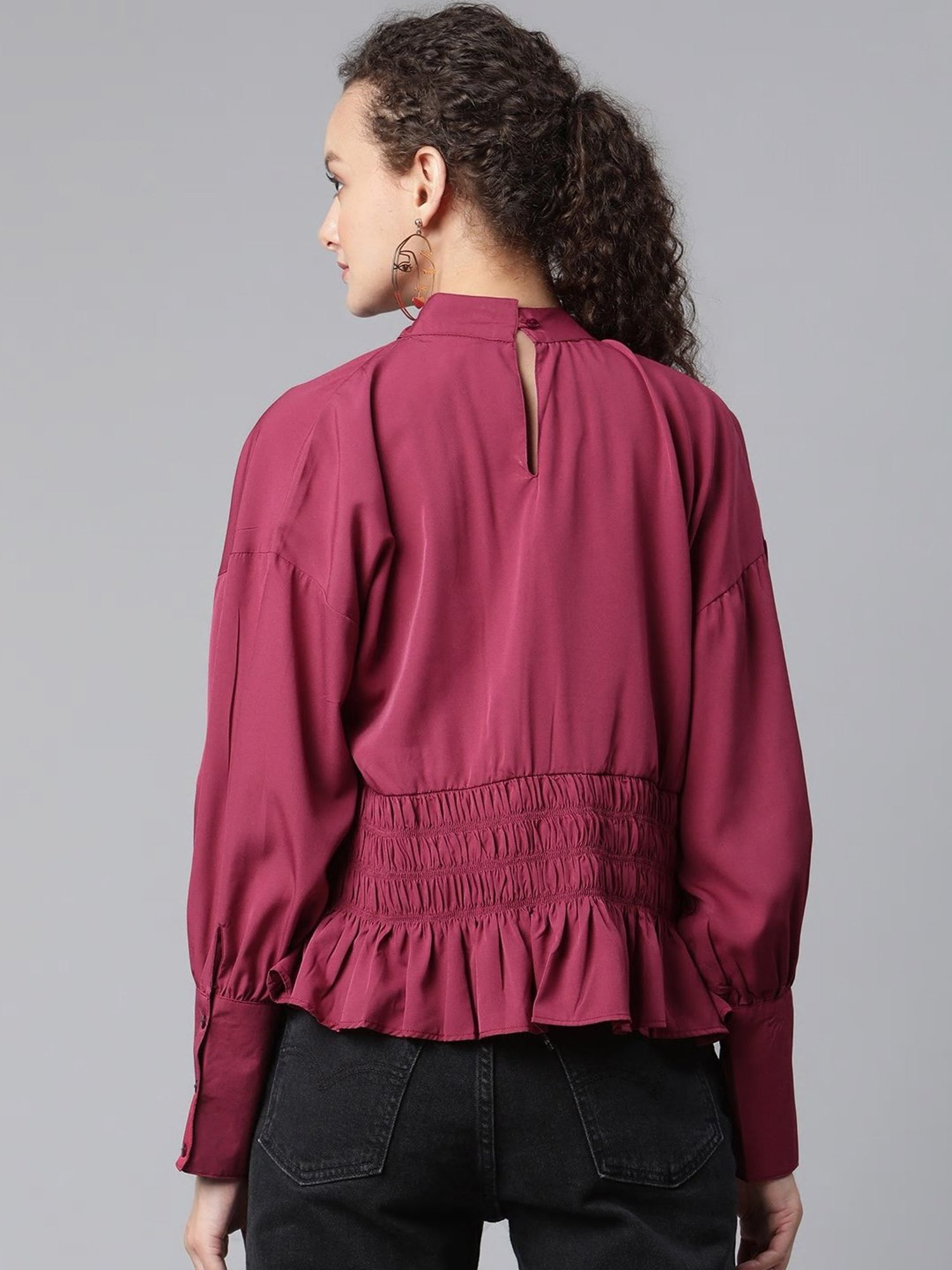 Melon by PlusS Maroon Round Neck Top
