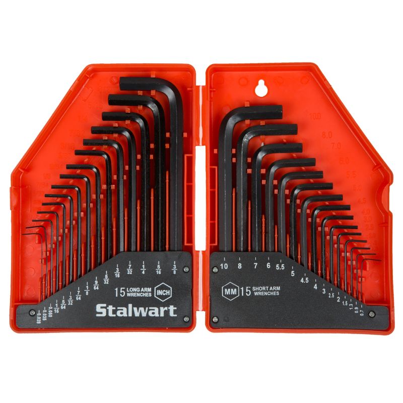 Stalwart 30pc Hex Key Wrench Set Clear