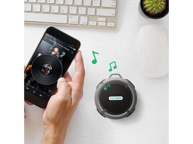 Shower Speaker, Wireless Waterproof Speaker with 5W Driver, Suction Cup, Built-in Mic, Hands-Free Speakerphone---Orange