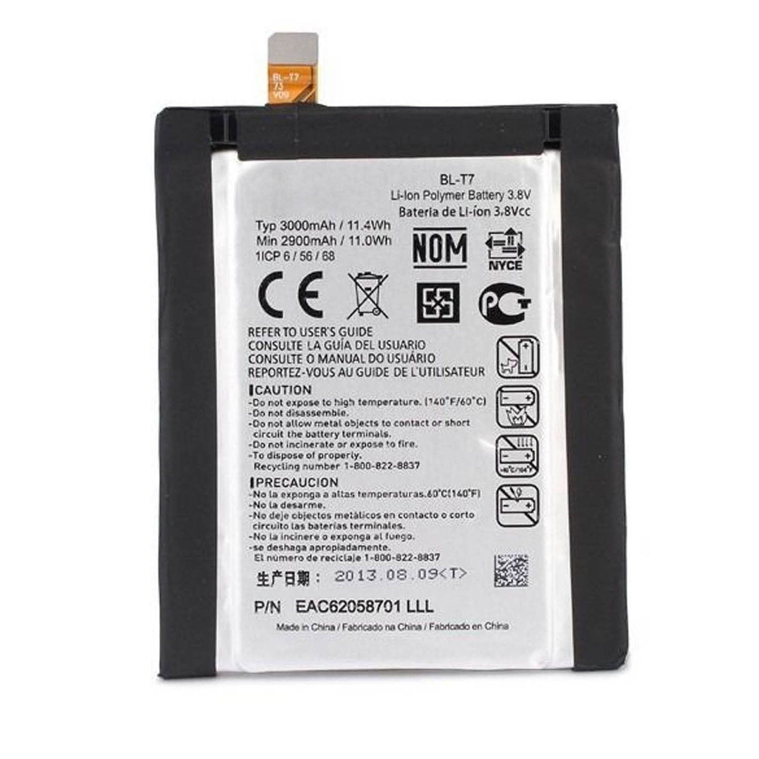 Replacement 3000mAh BL-T7 Battery for LG G2 D800 D801 D802 LS980 VS980