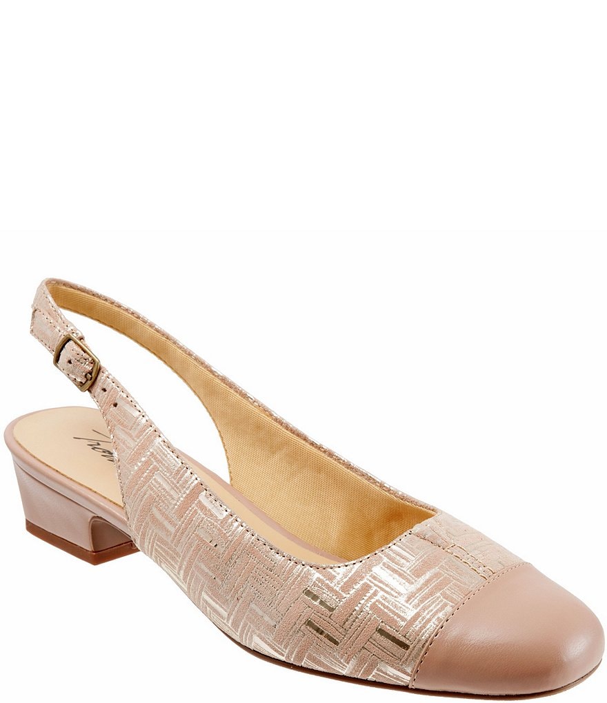 Trotters Dea Woven Print Slingback Pumps
