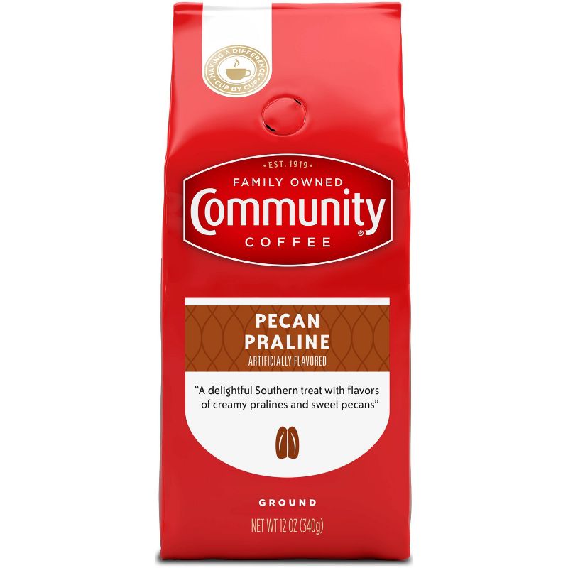Community Coffee Pecan Praline Medium Dark Roast Ground Coffee - 12oz