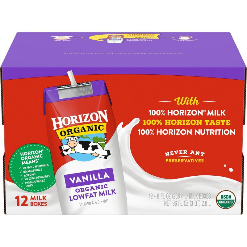 Horizon Organic Vanilla Lowfat Milk - 12ct