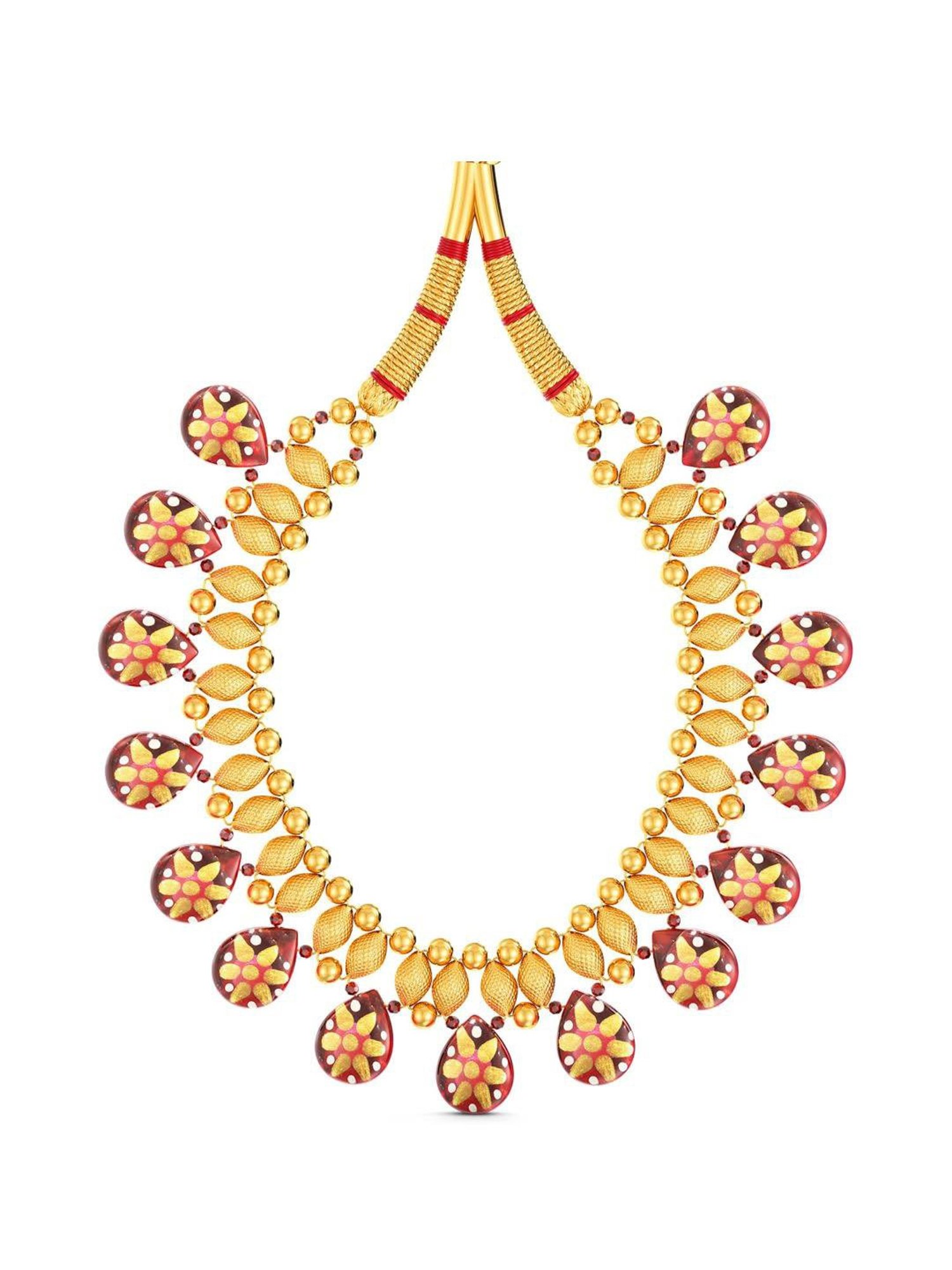 CKC Repouss&iquest; Work Rudraksha Gold Extender Neck Chain: Spiritual Elegance