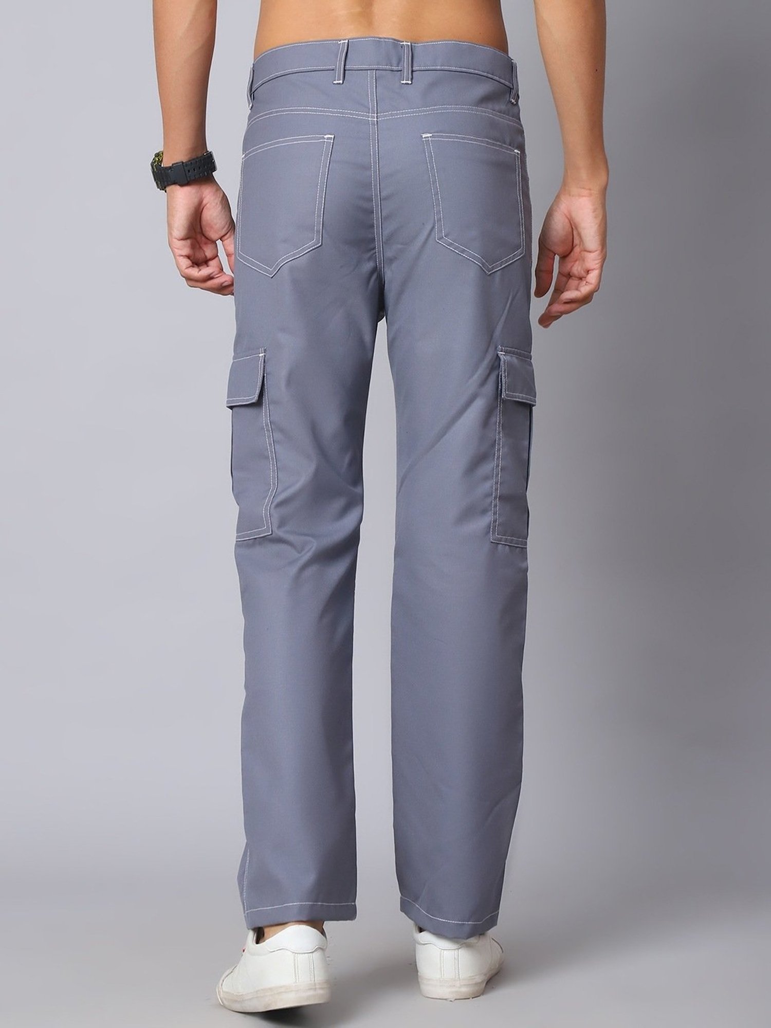Indian Needle Grey Straight Fit Cargos