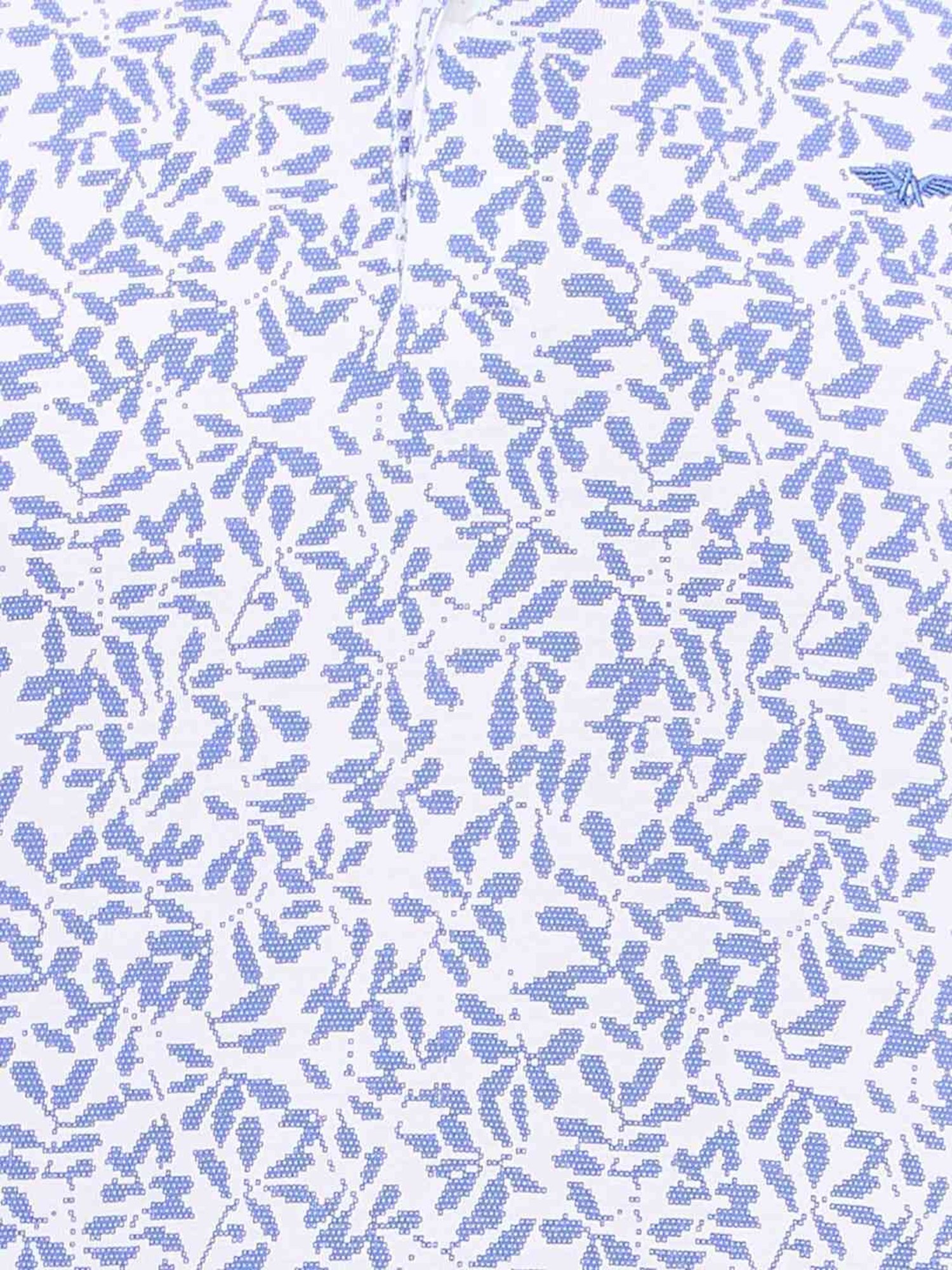 Park Avenue Blue Slim Fit Printed Polo T-Shirt