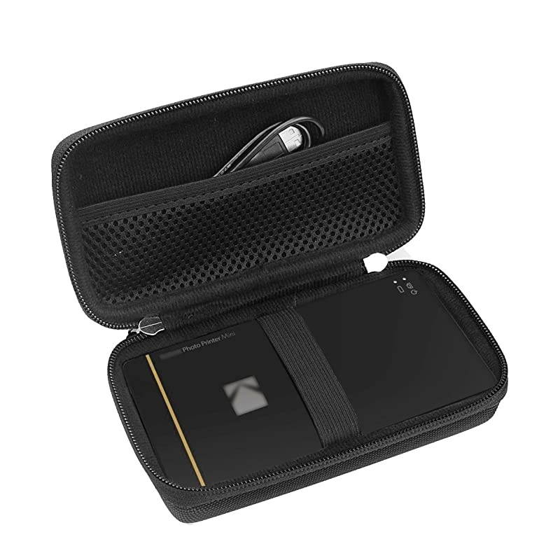 Instant Printer Case for Kodak Mini 2 HD Wireles Mini Mobile WiFi amp NFC Printer Pickit M2 SereneLife 2x3 Instant Porter Printer Mesh Pocket for Photo Paper and Cable Black