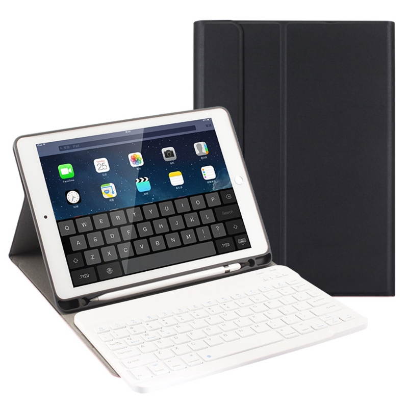 Detachable Bluetooth Keyboard Folio Stand Cover Pencil Holder For iPad 9.7 2018