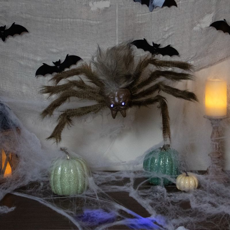 Northlight 24" Brown Floating Spider with LED Eyes Halloween Decoration