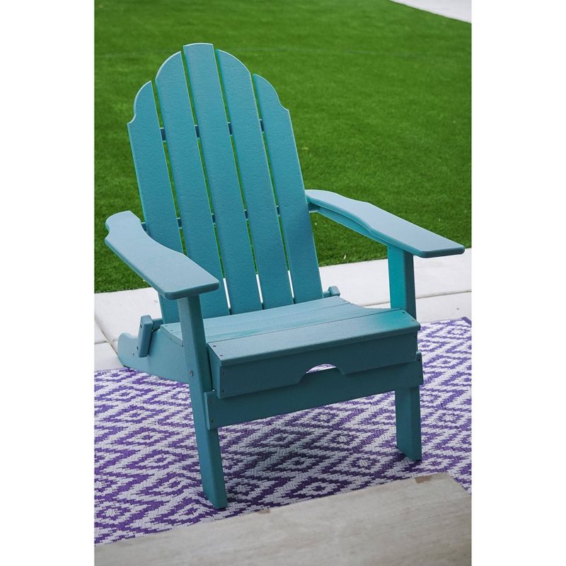37.8" Foldable Weather Resistant  Outdoor Adirondack Chair - Blue - XBrand