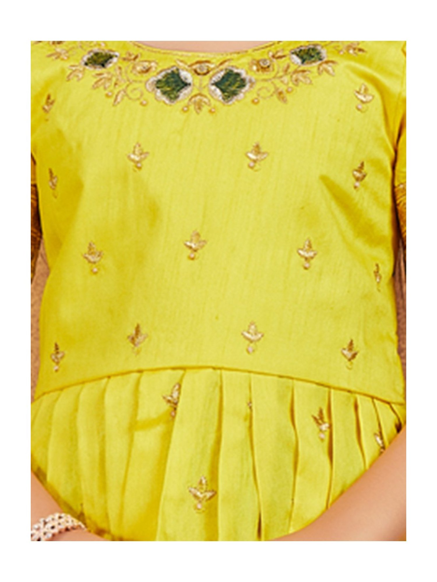 A Little Fable Kids Red & Beige Embellished Lehenga Choli