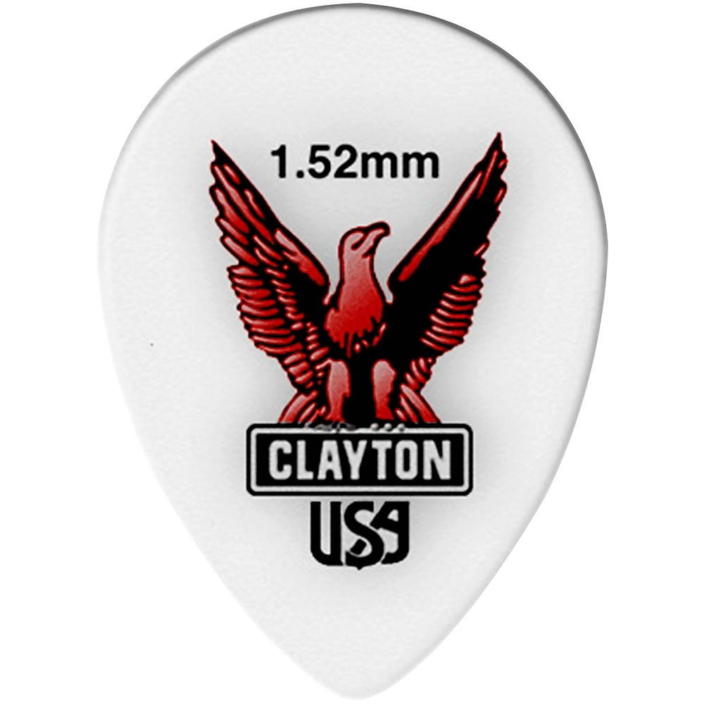 Clayton ST152-12 Acetal Polymer Small Teardrop Guitar Picks, 1.52 mm - 12 Pieces