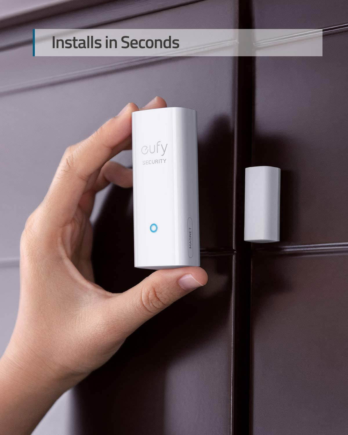 eufy Security Entry Sensor, Detects Opened and Closed Doors or Windows, Sends Alerts, Triggers Siren, 2-Year Battery Life, Requires eufy Security HomeBase, Links with HomeBase-Connected Devices
