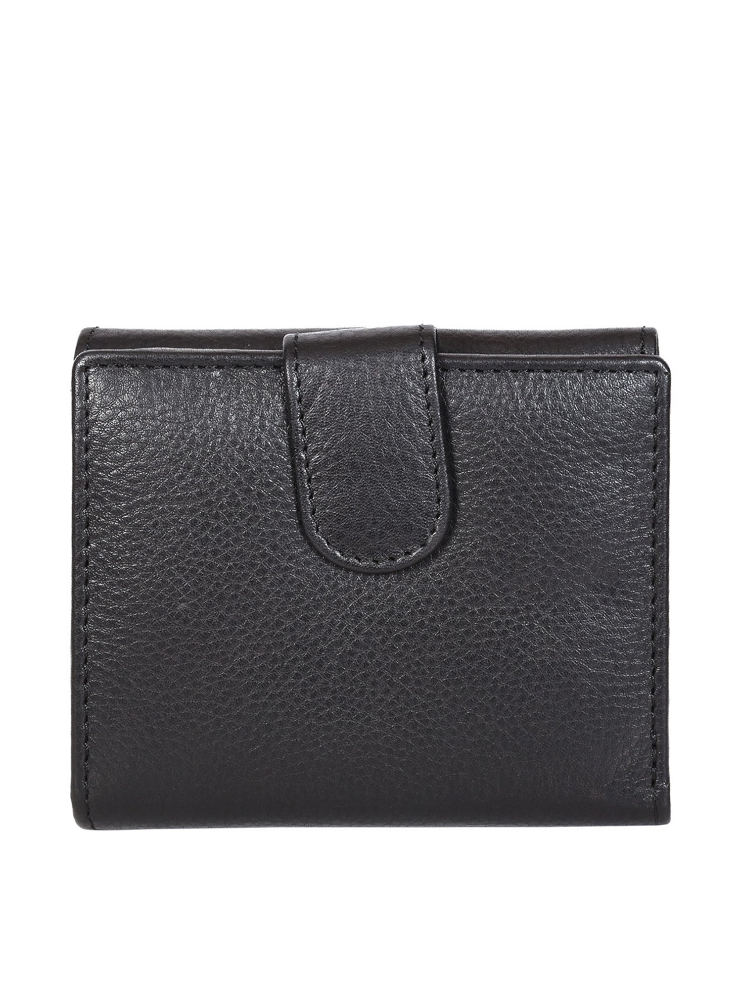 SASSORA Black Solid Rfid Bi-Fold Wallet for Women