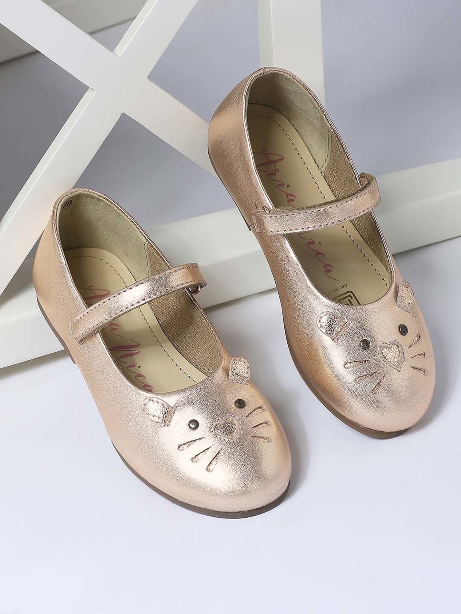 Aria Nica Kids Kitty Peach Mary Jane Shoes