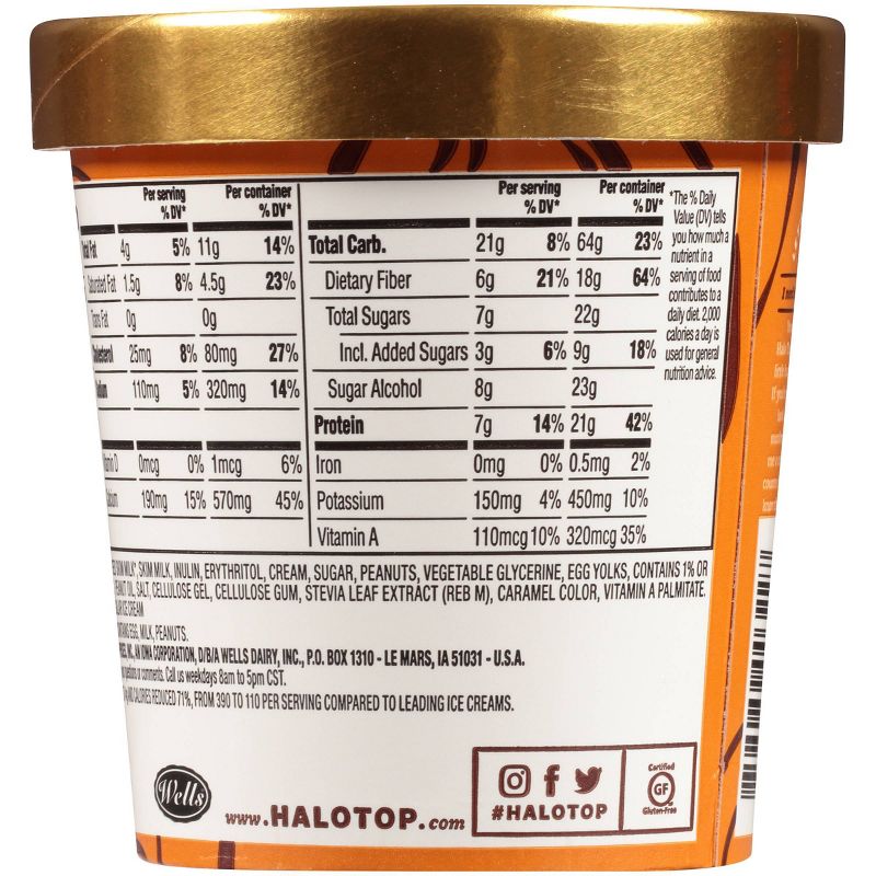Halo Top Peanut Butter Cup Ice Cream - 16oz