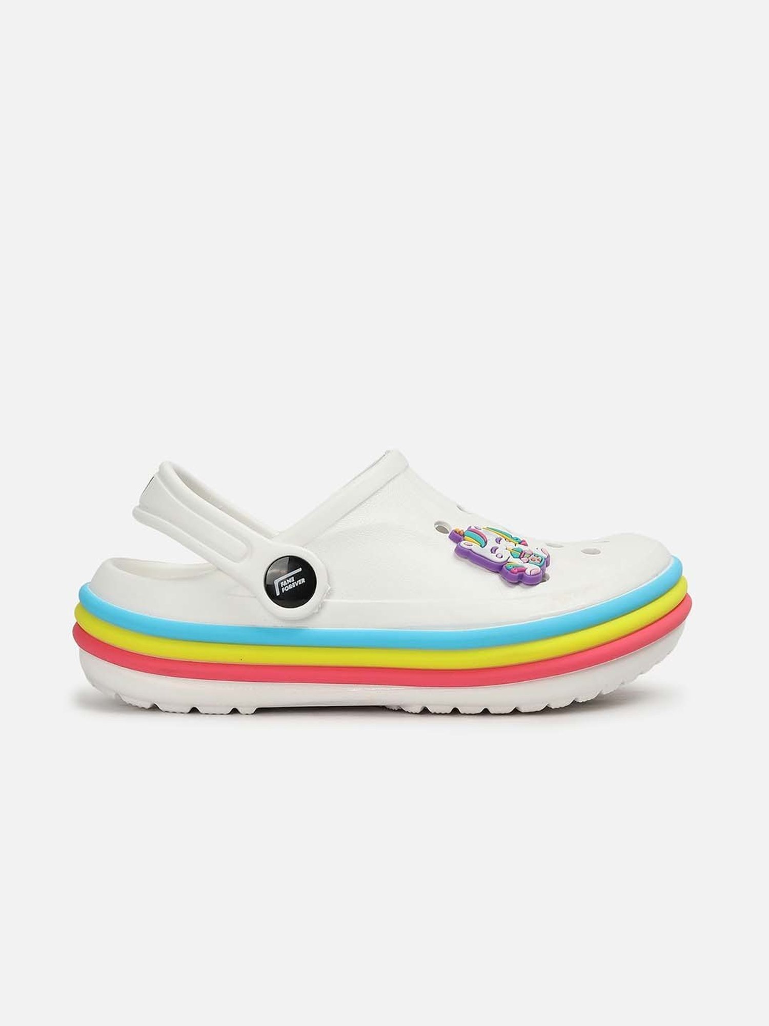 Fame Forever by Lifestyle Kids White Back Strap Clogs